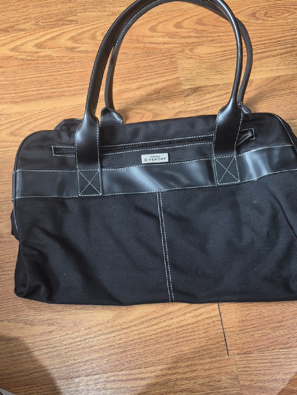 Givenchy Black Canvas Duffel with Leather Trim